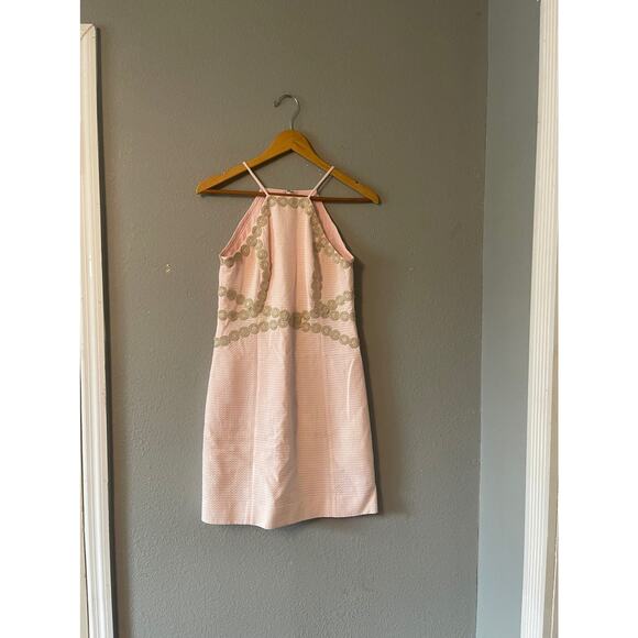 Lilly Pulitzer Pearl Shift‎ Paradise Tint Pink Metallic Gold Dress - Picture 12 of 15